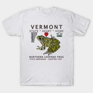 Vermont - Northern Leopard Frog - State, Heart, Home - state symbols T-Shirt